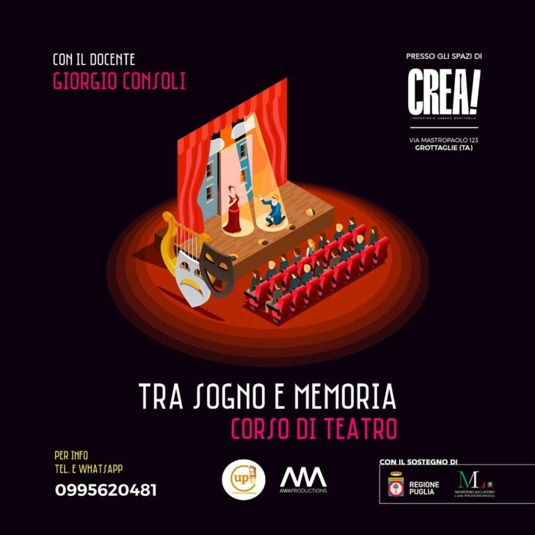 Corso di Teatro al Laboratorio Urbano “Crea!” di Grottaglie “tra sogno e memoria” con Giorgio Consoli