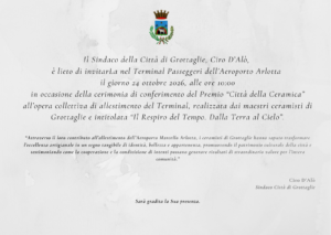 L’ARTE FIGULINA SPICCA IL VOLO: L’AEROPORTO ARLOTTA DIVENTA UNA VETRINA D’ECCELLENZA COLLETTIVA PER LA CERAMICA DI GROTTAGLIE